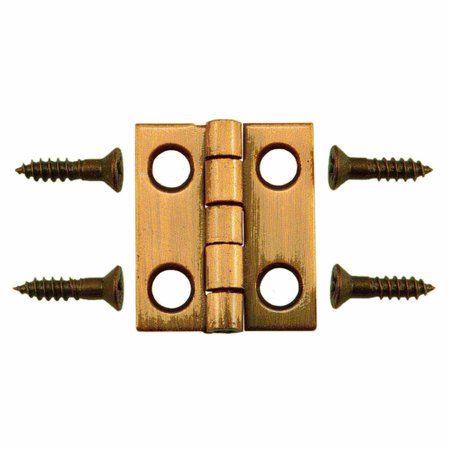 3/4"" x 5/8"" Antique Brass Plated Steel Butt Hinges 5PK -  MIDWEST FASTENER, 37181